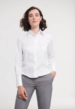 RUSSELL Ladies Long Sleeve Tailored Ultimate Non-Iron Shirt