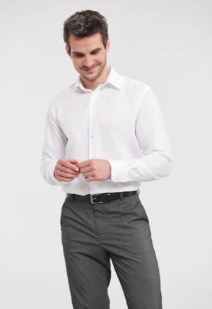 RUSSELL Mens Long Sleeve Tailored Ultimate Non-Iron Shirt