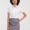 RUSSELL Ladies Short Sleeve Tailored Herringbone Shirt