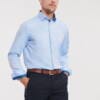 RUSSELL Mens Long Sleeve Tailored Contrast Herringbone Shirt