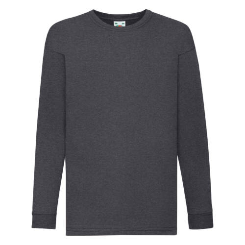 Fruit of the Loom Kids Valueweight Long Sleeve T Kids Valueweight Long Sleeve T – 104, Dark Heather Grey-HD