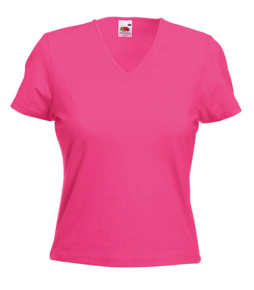 Fruit of the Loom Lady-Fit V-Neck T Lady-Fit V-Neck T – L, Fuchsia-57