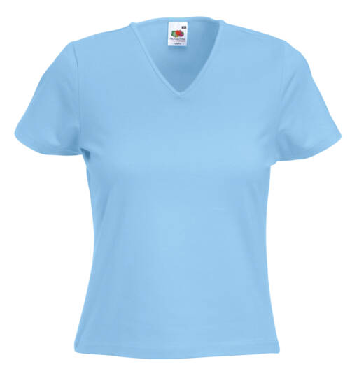 Fruit of the Loom Lady-Fit V-Neck T Lady-Fit V-Neck T – XS, pastellblau-YT