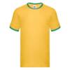 Fruit of the Loom Valueweight Ringer T Valueweight Ringer T – 2XL, Sunflower/Kelly Green-AM