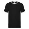 Fruit of the Loom Valueweight Ringer T Valueweight Ringer T – 2XL, Black Body/White Trim-KW