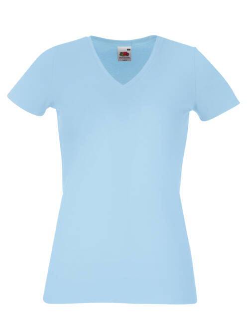 Fruit of the Loom Lady-Fit V-Neck T Lady-Fit V-Neck T – 2XL, pastellblau-YT