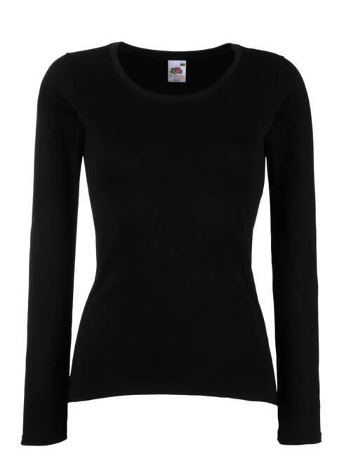 Fruit of the Loom Ladies Valueweight Long Sleeve T Ladies Valueweight Long Sleeve T – 2XL, schwarz-36