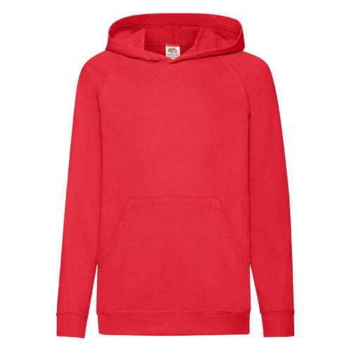 Fruit of the Loom Kids Lightweight Hooded Sweat Kids Lightweight Hooded Sweat – 116, Red-40