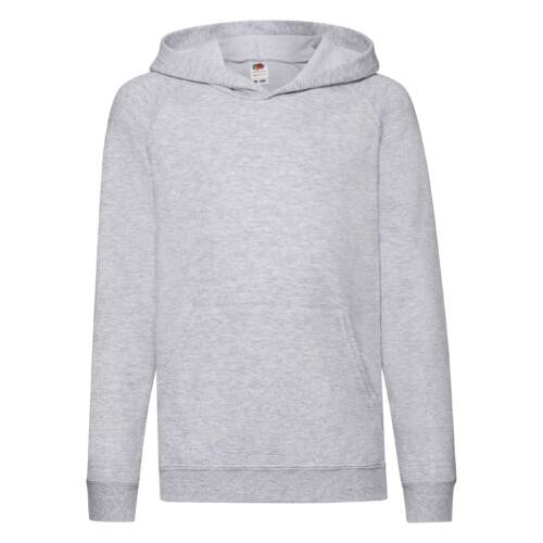 Fruit of the Loom Kids Lightweight Hooded Sweat Kids Lightweight Hooded Sweat – 116, Heather Grey-94