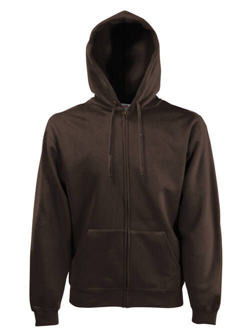 Fruit of the Loom Premium Hooded Sweat Jacket Premium Hooded Sweat Jacket – 2XL, Chocolate-CQ