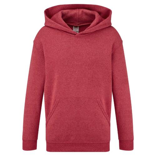 Fruit of the Loom Kids Classic Hooded Sweat Kids Classic Hooded Sweat – 116, Heather Red-VH