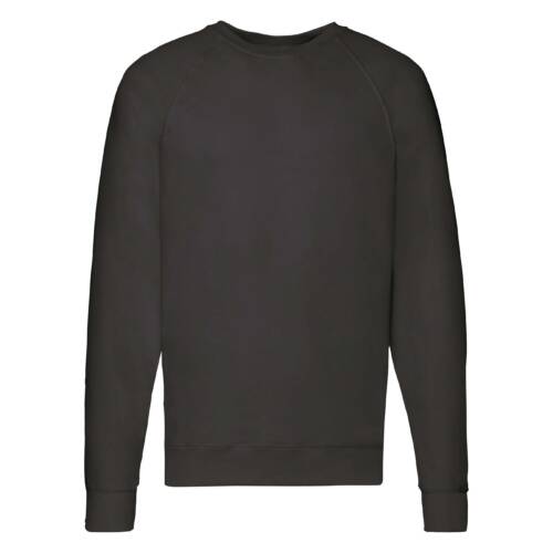 Fruit of the Loom Lightweight Raglan Sweat Lightweight Raglan Sweat – 2XL, Black-36