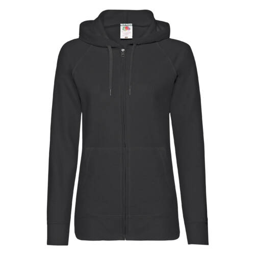 Fruit of the Loom Ladies Lightweight Hooded Sweat Jacket Ladies Lightweight Hooded Sweat Jacket – 2XL, Black-36