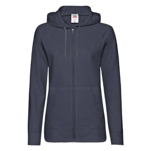 Fruit of the Loom Ladies Lightweight Hooded Sweat Jacket Ladies Lightweight Hooded Sweat Jacket – 2XL, Deep Navy-AZ
