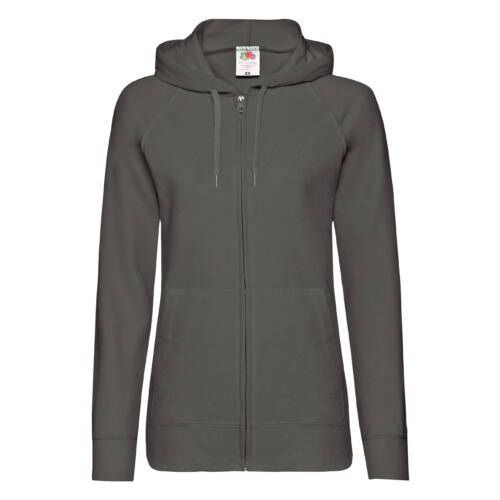 Fruit of the Loom Ladies Lightweight Hooded Sweat Jacket Ladies Lightweight Hooded Sweat Jacket – 2XL, Light Graphite-GL
