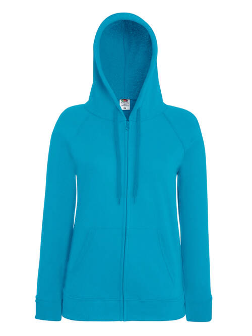Fruit of the Loom Ladies Lightweight Hooded Sweat Jacket Ladies Lightweight Hooded Sweat Jacket – 2XL, azurblau-ZU