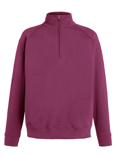 Fruit of the Loom Lightweight Zip Neck Sweat Lightweight Zip Neck Sweat – 2XL, burgund-41