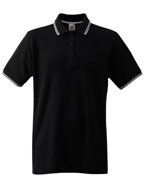 Fruit of the Loom Premium Tipped Polo Premium Tipped Polo – 2XL, schwarz/weiß-KW