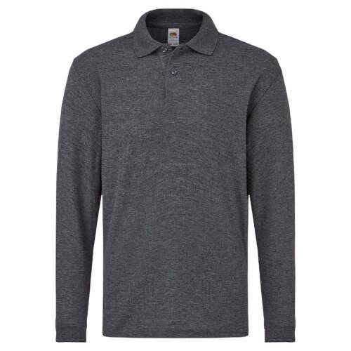 Fruit of the Loom Kids 65/35 Long Sleeve Polo Kids 65/35 Long Sleeve Polo – 104, Dark Heather Grey-HD