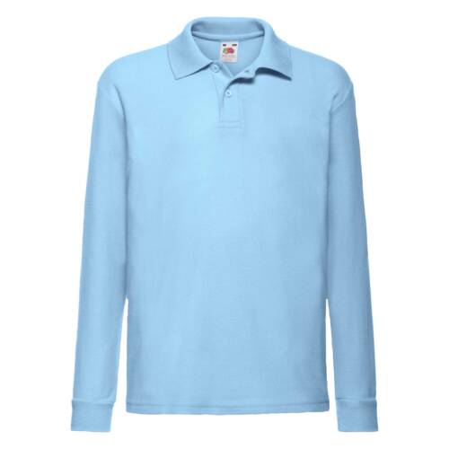 Fruit of the Loom Kids 65/35 Long Sleeve Polo Kids 65/35 Long Sleeve Polo – 104, Sky Blue-YT