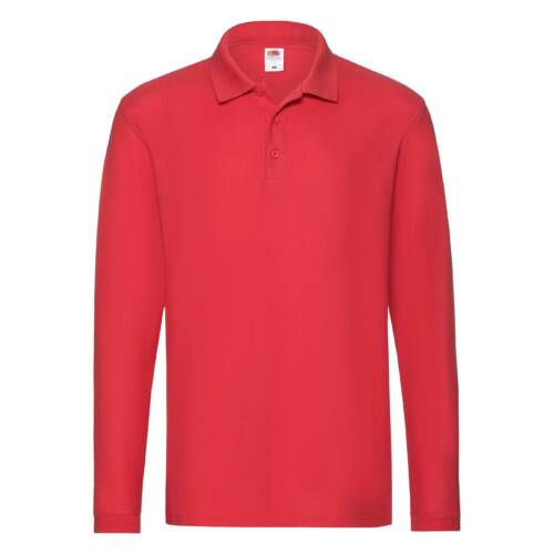 Fruit of the Loom Premium Long Sleeve Polo Premium Long Sleeve Polo – 2XL, Red-40