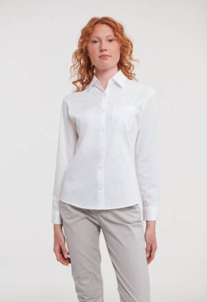 RUSSELL Ladies Long Sleeve Classic Pure Cotton Poplin Shirt