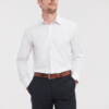 RUSSELL Mens Long Sleeve Tailored Herringbone Shirt