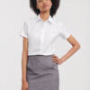 RUSSELL Ladies Short Sleeve Tailored Herringbone Shirt