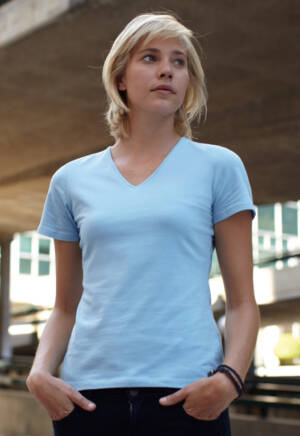 Fruit of the Loom Lady-Fit V-Neck T