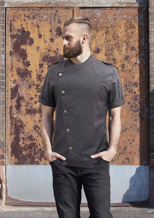 Karlowsky Kurzarm Kochjacke Denim-Style ROCK CHEF®-Stage2
