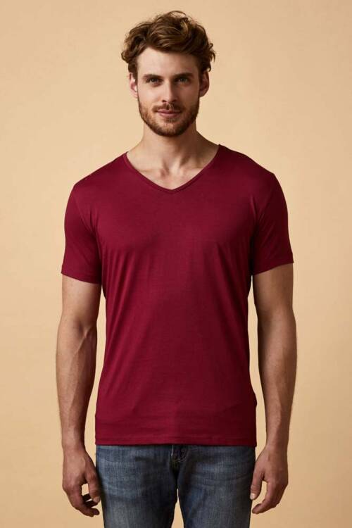 Promodoro X.O V-Neck T-Shirt Men X.O V-Neck T-Shirt Men – 2XL, Berry-A5