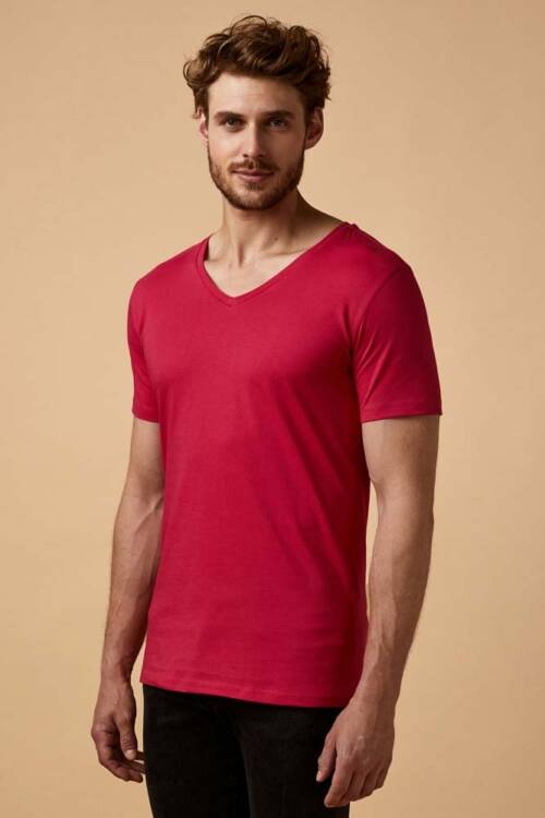 Promodoro X.O V-Neck T-Shirt Men X.O V-Neck T-Shirt Men – 2XL, bright rose-BE