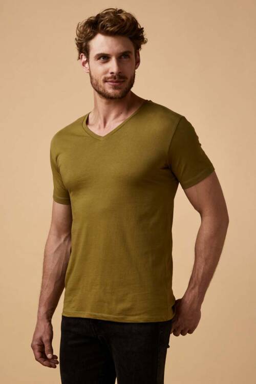 Promodoro X.O V-Neck T-Shirt Men X.O V-Neck T-Shirt Men – 2XL, olive-OL