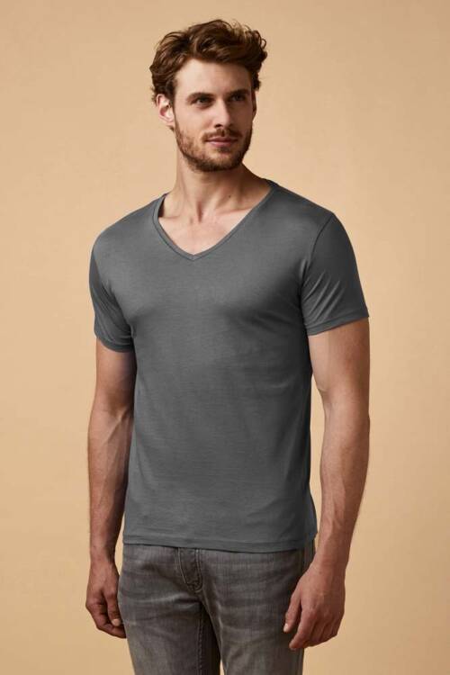 Promodoro X.O V-Neck T-Shirt Men X.O V-Neck T-Shirt Men – 2XL, steel gray-SG