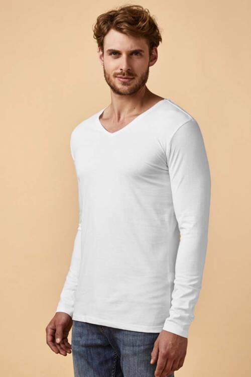 Promodoro X.O V-Neck T LS Men X.O V-Neck T LS Men – 2XL, white-00