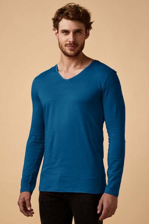 Promodoro X.O V-Neck T LS Men X.O V-Neck T LS Men – 2XL, petrol-TS