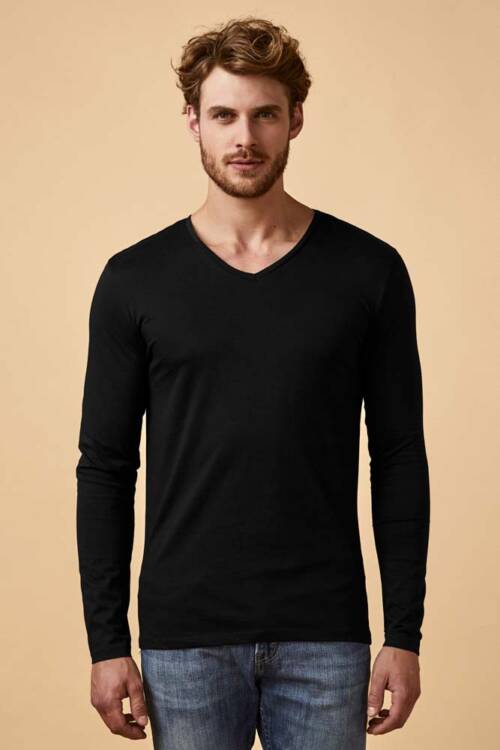 Promodoro X.O V-Neck T LS Men X.O V-Neck T LS Men – 2XL, black-9D