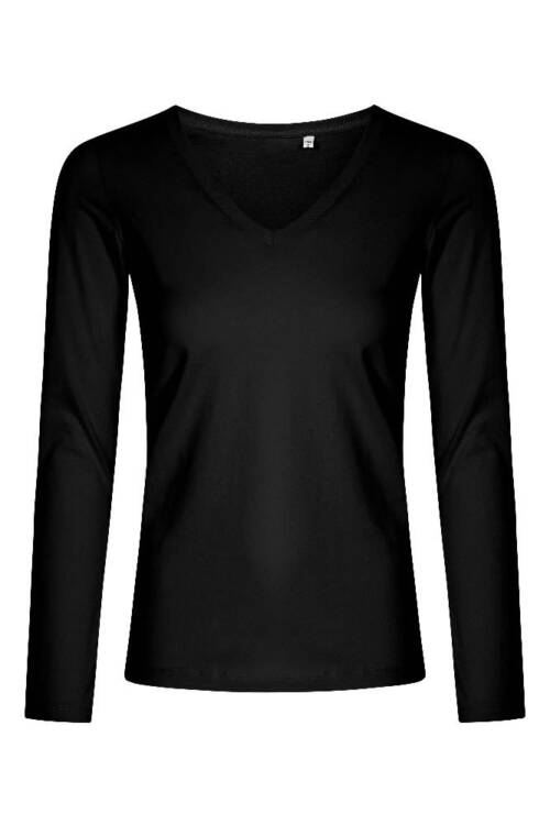Promodoro X.O V-Neck T LS Women X.O V-Neck T LS Women – 2XL, black-9D