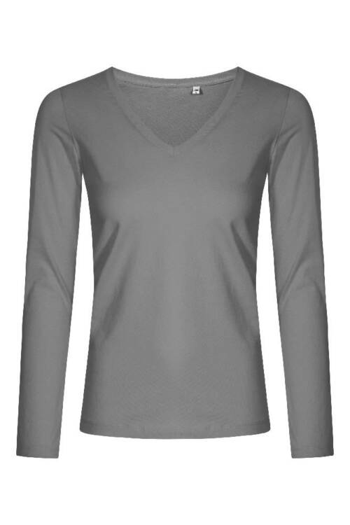 Promodoro X.O V-Neck T LS Women X.O V-Neck T LS Women – 2XL, steel gray-SG