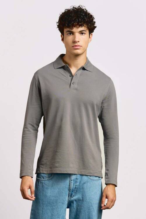 Promodoro Mens Heavy Polo Longsleeve Mens Heavy Polo Longsleeve – 2XL, steel gray-SG