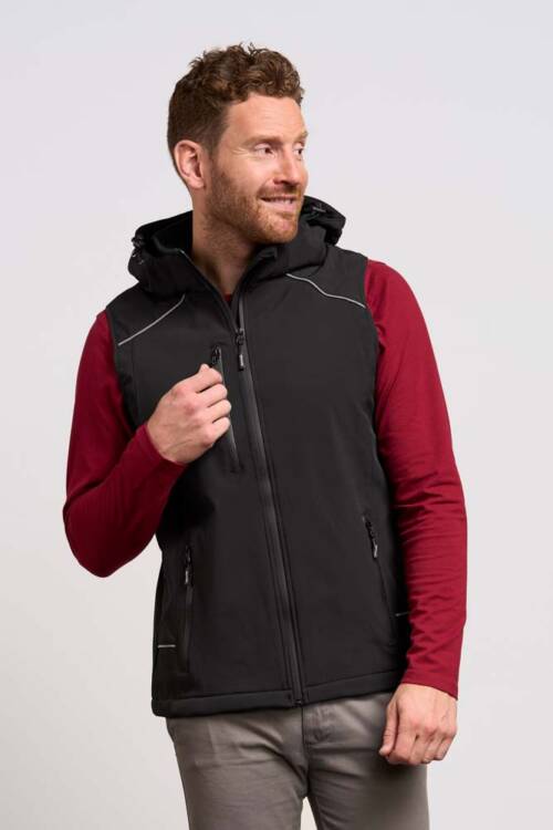 Promodoro Mens Softshell Vest Mens Softshell Vest – 2XL, black-9D
